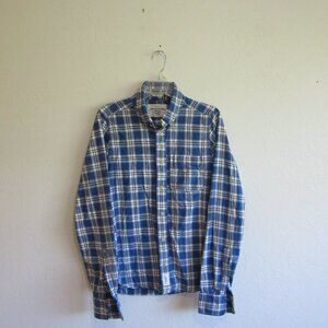 Abercrombie & Fitch Muscle Blue Plaid Flannel M Button Casual Shirt